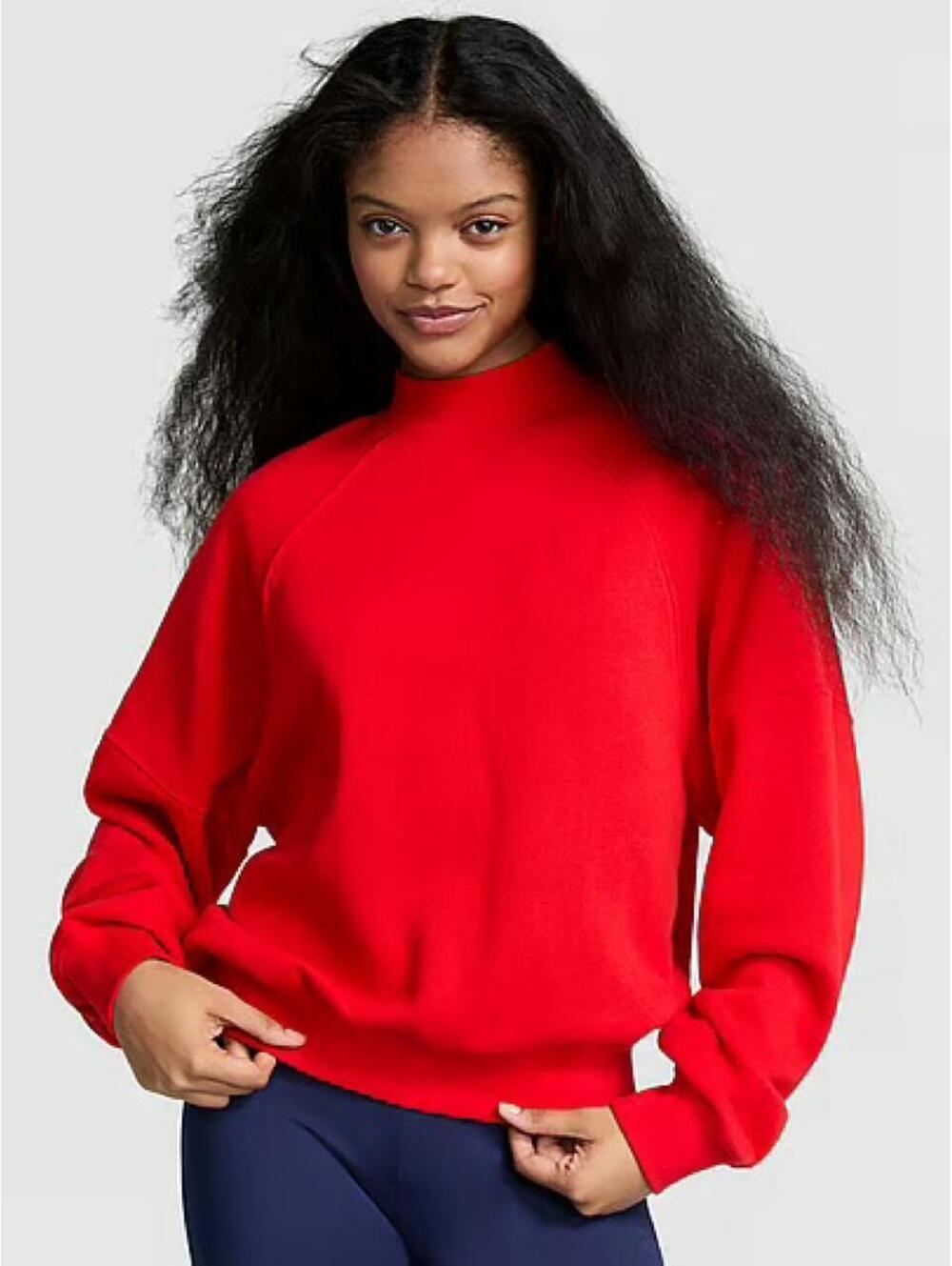 PINK CAMPUS FLEECE™ MOCK-NECK SWEATSHIRT